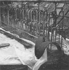 P.V.C. water-bar and steel re-inforcement in a 