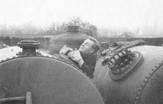 Cleaning the filter tanks - a tight fit.