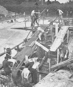 Casting a steep slope 